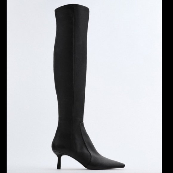 🔥MOVING SALE🔥NEW ZARA EXTRA TALL LEATHER BOOT - Picture 3 of 10